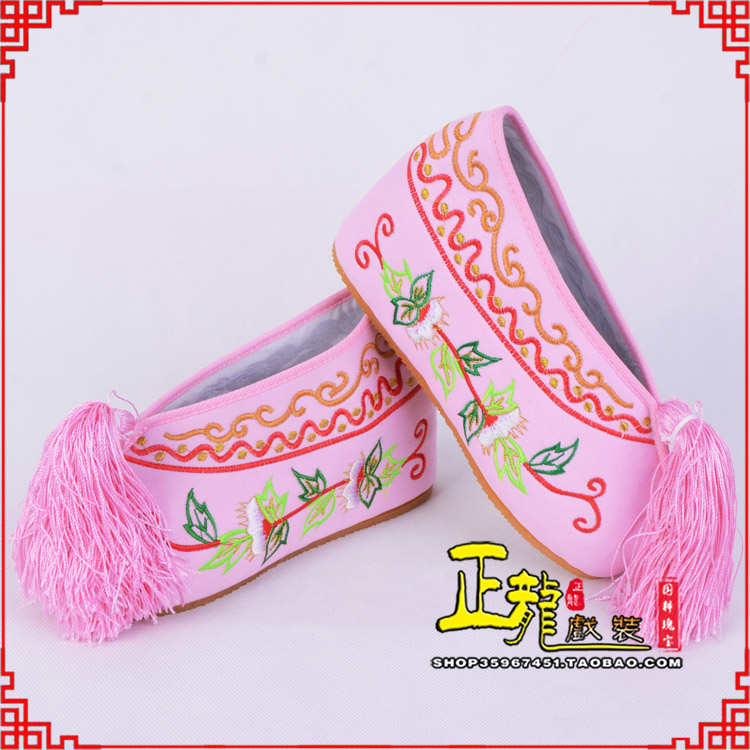 榆阳花旦鞋女绣花彩鞋 舒适款草花内高彩鞋
