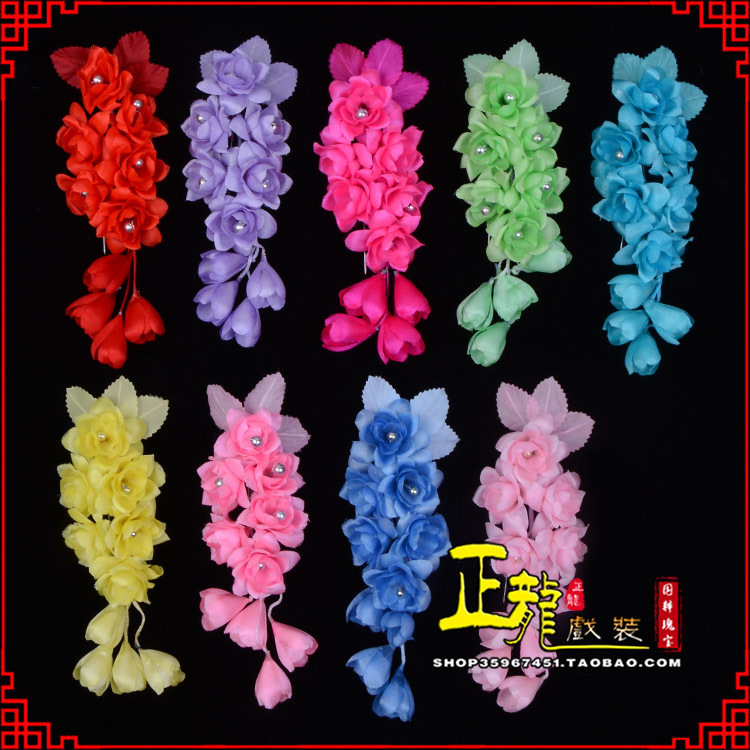 榆阳鬓花头饰小花头花 真丝绢花